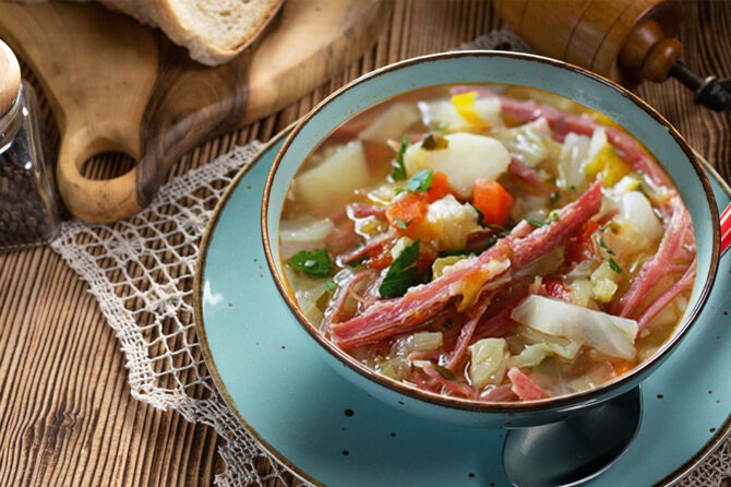 St. Patty’s Corned Beef and Cabbage Soup
